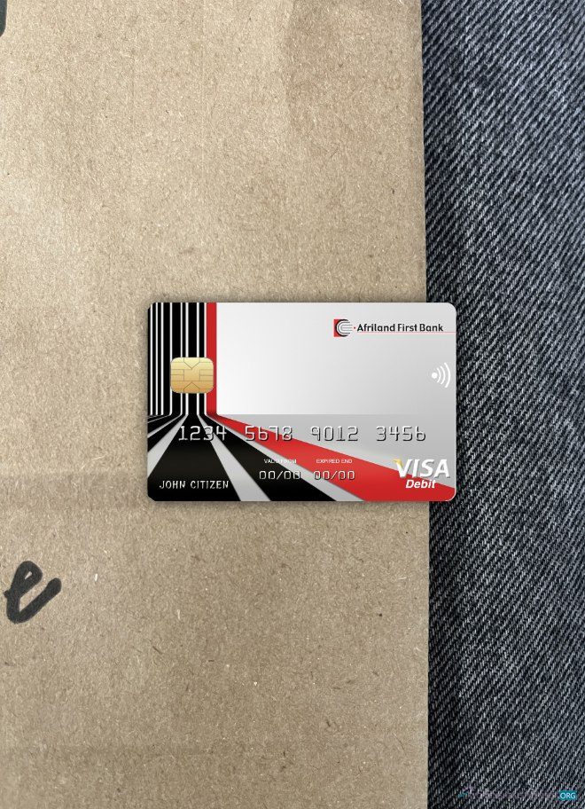 Download Cameroon Afriland First bank visa card photolook front Photoshop template